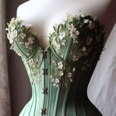 Gcse Textiles Corset, Garden Of Time Inspired Dress, Earth Inspired Dress, Nature Themed Dress, Vine Corset, Garden Theme Dress, Nature Corset, Nature Themed Outfits, Garden Of Time Dress