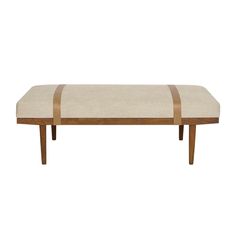 Sophie Bench - Pure Salt Shoppe Wood Ottoman, Rectangle Ottoman, Crypton Fabric, Teak Bench, Beach Fabric, Tufted Ottoman, Mcgee & Co, Furniture Redo, Cocktail Ottoman