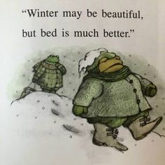 a book with an image of two people walking in the snow and one has a turtle on it's back