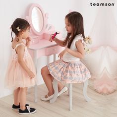 That Friday Feeling! ❣️ #Teamson #TeamsonKids #FantasyFields #DesignHappy #MyTeamsonKid #KidsVanities #WoodenVanities #KidsDressingTable #Friday #KidsFurniture Kids Makeup Vanity, Kids Vanity Set, Fantasy Fields, Girls Vanity, Pink Vanity, Elegant Vanity, Princess Bedroom, Dressing Table Vanity, Vanity Set With Mirror