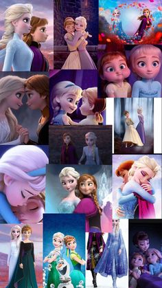 many different pictures of frozen princesses and their names