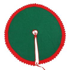 a red and green circle with a white object in the middle