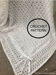 a crocheted blanket with the words crochet pattern on it and an image of