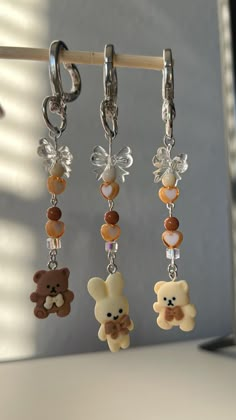 Cute beige toned/ neutral toned teddy bear or bunny key chain with bows  - the perfect accessory for your handbag, backpack, keys, or even a water bottle (this fits on the Owala water bottle)  The charm is held together by jewelry wire, and a silver heart shaped clasp. This is the perfect gift or gift to self  No purse included, only comes with the keychain. The charms are single sided. teddy bear bow heart keychain, cute teddy bear keychain, cute keychain, kawaii keychain, cute keychain gifts f Owala Water Bottle, Teddy Bear Keychain, Teddy Bear Drawing, Bottle Keychain, Kawaii Keychain, Keychain Kawaii, Clasp Bag, Keychain Gifts, Bear Drawing