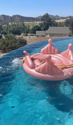 an inflatable float floating on the water