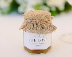 Jam for wedding favors | Etsy Mason Jar Candle Favors, Jar Wedding Favors, Honey Jar Wedding Favors, Wedding Favors For Men, Barnsley House, Honey Jar Favors, Rehearsal Dinner Favors