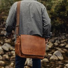 Buffalo Leather Satchel Messenger Bag - Large | Amber Brown Rugged Leather Satchel For Daily Use, Rugged Brown Satchel Shoulder Bag, Rugged Rectangular Satchel With Leather Handles, Brown Leather-lined Satchel For Everyday Carry, Rugged Leather-lined Satchel For Business, Buffalo Jackson, Buffalo Leather, Brown Canvas, Small Accessories