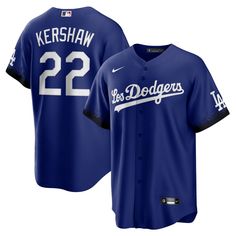 Show off your die-hard Los Angeles Dodgers fandom with this Clayton Kershaw 2021 City Connect Replica Player Jersey. This special Nike gear pays tribute to LA's Latino heritage and community with an exclusive "Los Dodgers" design. The overspray motif is used to highlight LA's iconic street art and murals for the most authentic way to display your Los Angeles Dodgers pride. Dodgers Jersey, Royal City, Nike Gear, Dodgers Fan, Mookie Betts, Baseball Uniforms, Jackie Robinson