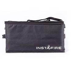 the insafire bag is black and has white insafire logo on it