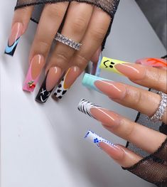 Bday nails French Nails Tips, Bday Nails, 2024 Nails, Nails Tips, Long Acrylic, I Love Nails, Luxury Nails