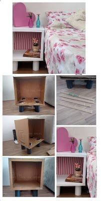 the dollhouse is made to look like it has been built into a bed frame