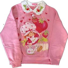 Vintage Strawberry Shortcake, Sweatshirt Oversized, Kawaii Fashion Outfits, J Fashion, Kawaii Clothes, Pink Sweatshirt, Dream Clothes, Strawberry Shortcake