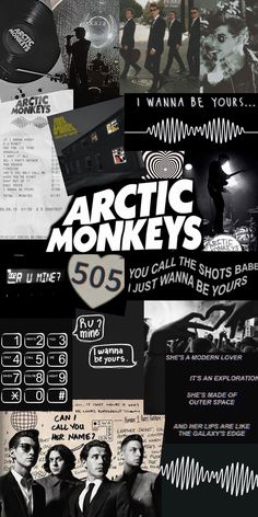 an advertisement for arctic monkeys featuring the band