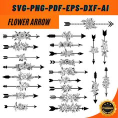 the svp - pf - eps dxfa flower arrow is shown in black and