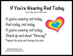 a poem that says if you're wearing red today