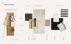 an image of different materials that are being used in the design process, including wood and marble