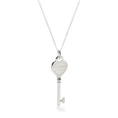 Tiffany Keys Return To Tiffany Necklace In Sterling Silver Tiffany &Amp; Co. Return To Tiffany Necklace, Tiffany Key, Return To Tiffany, Tiffany Necklace, Tiffany & Co., Silver Color, Limited Time, Key, Sterling Silver