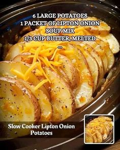 the instructions for how to make slow cooker potato potatoes