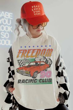 Vintage Retro Racing Club Tee | JQ Clothing Co. Vintage Tshirt Design, Retro Shirt Design, Classic Outfits For Women, T Shirt Logo Design, Racing Club, Graphic Tee Outfits, Retro Graphic Tees, Cute Shirt Designs, Oversized Graphic Tee