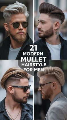 Discover 21 modern mullet hairstyles that are perfect for 2024! From sharp fades and edgy textured tops to sleek platinum blonde looks, these mullets give a fresh twist to a classic style. Whether you're looking for a polished, professional look or a bold, rocker vibe, these hairstyles offer a variety of options for every personality. Check out the top mullet trends for men and elevate your hairstyle game this season! 💈👨‍🦱 Faux Hawk Mullet, Mullet Variations, Modern Mullet For Men, Modern Mullet Mens, Light Red Hair Color, 80s Mullet, Mens Mullet, Round Face Men