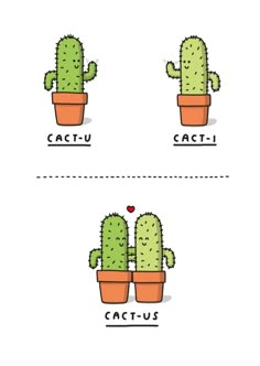 three different cactuses with the words cactus and cactus in each one's letters