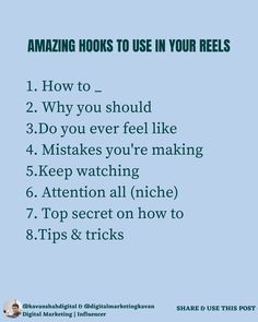 Amazing Hooks To Use In Your Reels Reel Hooks, Business Strategy Management, Life Coaching Business, Startup Business Plan, Social Media Management Tools, Business Marketing Plan