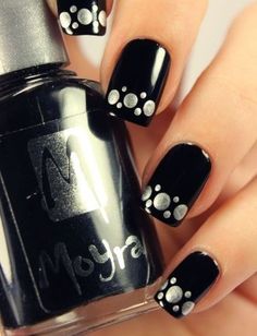 Black And White Nail, Cute Toe Nails, Black Nail Art, Dots Nails, Her Nails, Get Nails, White Nail, I Love Nails, Black Nail