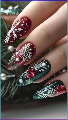 #ChristmasNails #HolidayNailArt #FestiveNails #NailArtIdeas #NailDesigns #ChristmasNailDesigns #WinterNails #NailInspo #MerryAndBrightNails #DIYChristmasNails #CuteChristmasNails #NailTrends #GlitterNails #NailArtCommunity #ChicNails #SeasonalNailArt #NailGoals #NailPolishAddict #HolidayNailTrends #NailOfTheDay Holiday Nail Art Christmas, Christmas Naildesign, Festive Nail Designs, Nail Swag, Winter Nail Art