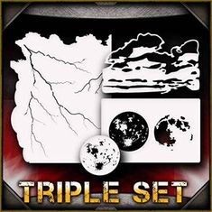 the logo for triple set is shown in black and white