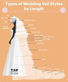 the types of wedding veil styles by length and shape infographical guide for bridal gowns