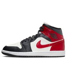 (WMNS) Air Jordan 1 Mid 'Black Toe' BQ6472-160 Air Jordan 1 Mid Black, Wmns Air Jordan 1, Air Jordan 1 Mid, Jordan 1 Mid, Stylish Sneakers, Air Jordan 1, Jordan 1, Perfect Pair, Air Jordan