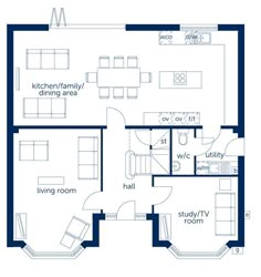 two bedroom apartment floor plan with kitchen and living room in the background, blueprint