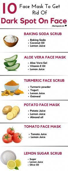 Dark spots on face form due to acne, blackheads, sun tan etc. Check out home remedies for how to remove black and dark spots on face which gives fast result Tomato Face Mask, Potato Face Mask, Face Baking, Baking Soda Coconut Oil, Face Form, Baking Soda Scrub, Lemon Sugar Scrub, Potato Juice, Aloe Vera Face Mask