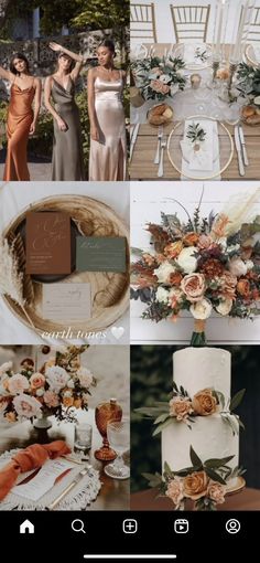 the collage shows many different wedding colors