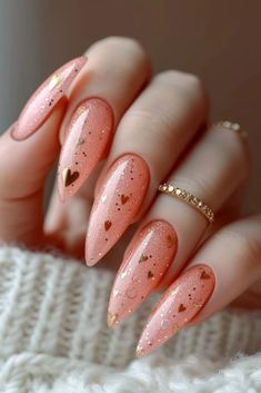 Cutsey Nail Designs, Valentine’s Nails, Long Almond Nails Designs, New Year Nails Ideas, Valentines Nails Ideas, 2024 Nails, Expressing Love, Almond Acrylic Nails, Trendy Nail