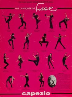 an advertisement for the language of pose, with various poses and words in spanish on it