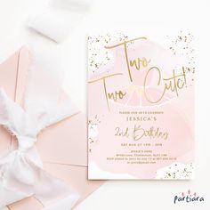 a pink and gold birthday party with white envelopes