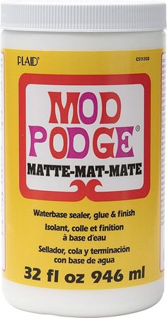 Amazon.com: Mod Podge Matte Sealer, Glue & Finish: All-in-One Craft Solution- Quick Dry, Easy Clean, for Wood, Paper, Fabric & More. Non-Toxic - Craft with Confidence, Made in USA, 32 oz., Pack of 1