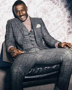 Idris Elba A Man In A Suit, Man In A Suit, Idris Elba, What To Wear Today, Gq Magazine, Plaid Suit, Men In Black, Sharp Dressed Man, Three Piece Suit