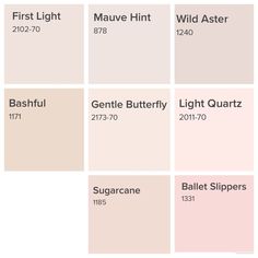 the different shades of paint from pink to beige