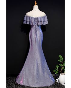 Get 10% off now! Buy metallic mermaid long party dress with illusion neckline at cheap price online. Free stable shipping and pro custom service since 2009. Iridescent Gown, Long Party Dress, Illusion Neckline, Mermaid Dress, Party Dress Long, Lovely Dresses, Formal Party, Style Dresses, Purple Dress