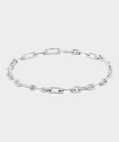 Classic Sterling Silver Chain Bracelet With Solid Links, Luxury Everyday Sterling Silver Chain Bracelet, Everyday Luxury Sterling Silver Chain Bracelet, Luxury Everyday Sterling Silver Bracelet In White Gold, Classic Sterling Silver Bracelet With Adjustable Chain, Timeless Silver Chain Bracelet, Timeless Everyday White Gold Chain Bracelet, Modern Sterling Silver Bracelet With Cable Chain, Sterling Silver Bracelet With Silver Chain For Everyday Wear