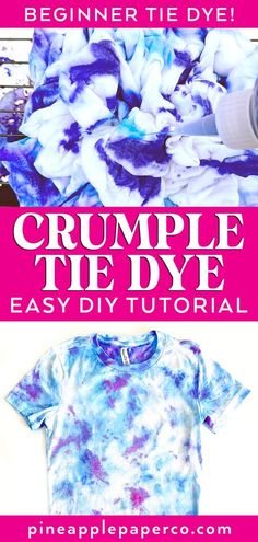 the crumple tie dye t - shirt sewing pattern is shown