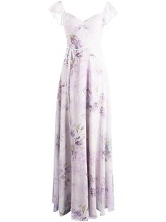 Marchesa Notte Bridal, Marchesa Notte Dress, Lavender Bridesmaid Dresses, Purple Floral Dress, Lavender Dresses, Floral Gown, Bridesmaid Outfit, Lilac Dress, Chiffon Gown