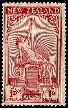 an old postage stamp with a statue on it