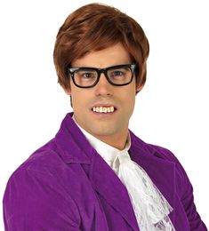 a man wearing glasses and a purple jacket