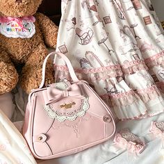 Color: Brown•PinkMaterial: PU Size Length(cm)(inch) Width(cm)(inch) Height(cm)(inch) One Size 26.50/10.43 9/3.54 21/8.26 Bow Tote Bag, Tie Necklace, Plush Bags, Short Hair Wigs, Wig Accessories, Lolita Dress, Platform Boots, Low Heels, Ring Earrings