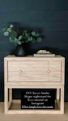 Studio Mcgee huxton nightstand diy Studio Mcgee Nightstand, Wood Working Ideas For Home, Refinish Nightstand, Tarva Nightstand Hack, Nightstand Build, Maple Nightstand, Modern Farmhouse Bedroom Design, Nightstands Diy, Diy Nightstand Ideas