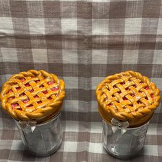 two small pies sitting on top of each other