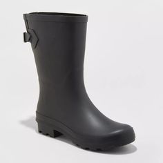 Women's Vicki Mid Calf Rain Boots - A New Day™ Black 9 : Target Weatherproof Boots For Rainy Season, Waterproof Rain Boots For Rainy Weather, Casual Weatherproof Rain Boots, Waterproof Rain Boots For Rainy Season, Casual Waterproof Boots For Rainy Season, Rain Boots For Rainy Season With Round Toe, Waterproof Rain Boots For Fall, Casual Rain Boots For Rainy Season, Fall Season Waterproof Rain Boots